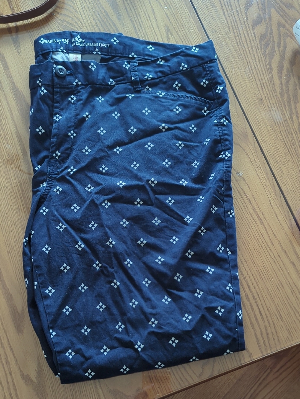 size 16 GAP Navy Khakis with White Diamond Accents